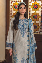 Jade Classic Cambric Collection Vol-05 - 3 Piece Unstitched Printed Suit (Light Beige)