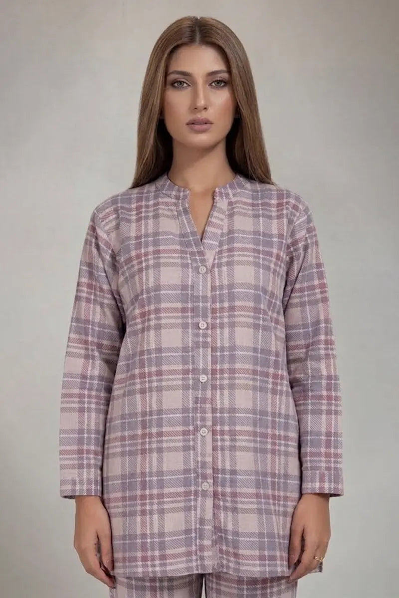 Saya Special Unstitched Khaddar 2-Piece Same Print Suit (Soft Mauve)