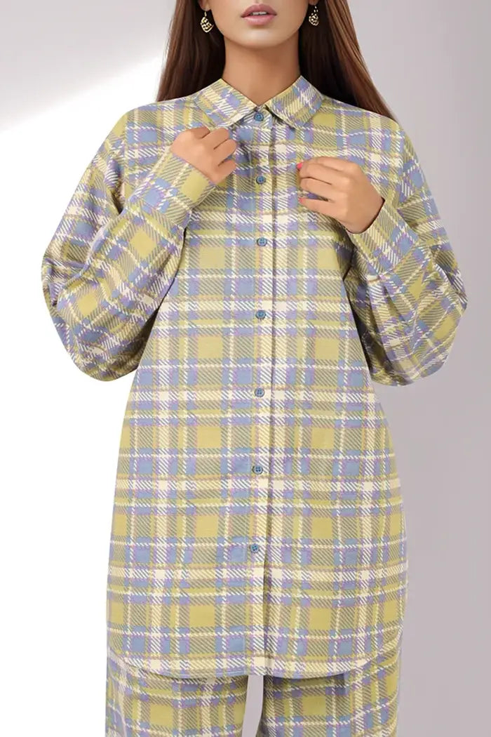 Saya Special Unstitched Khaddar 2-Piece Same Print Suit (Pistachio)