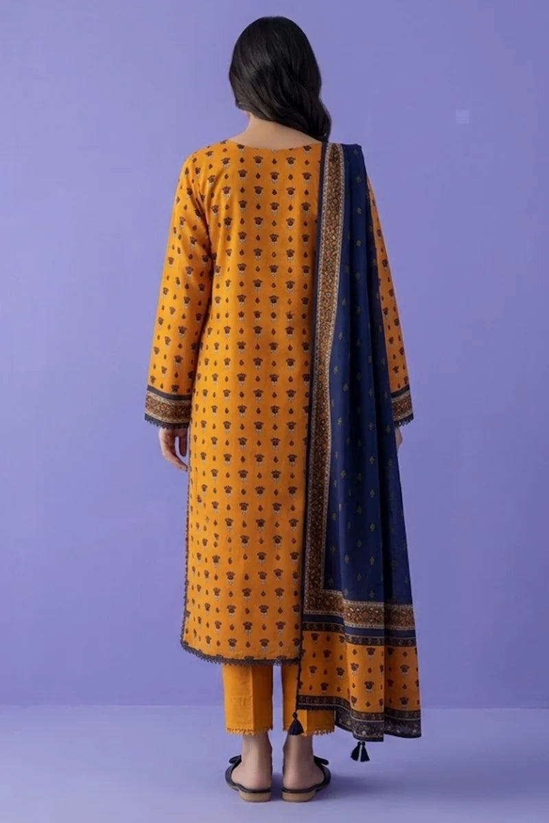 Orient Unstitched 3-Piece Lawn Collection (Mustard)