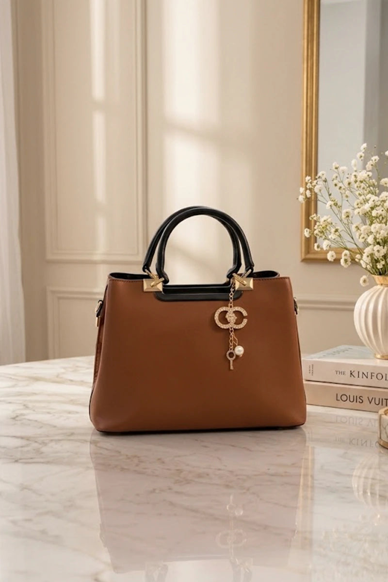 Imported Women's Structured Handbag (Warm Tan)