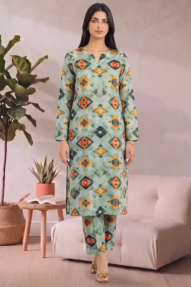 Bonanza Unstitched Lawn 2-Piece Same Print Suit (Mint Green)
