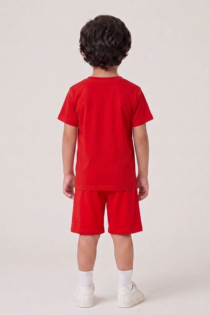 Boys T-Shirt & Shorts Set (Red)