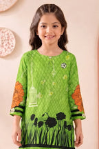 Ting Tone by Almeerah - Girls Unstitched 2-Piece Suit (8 to 12 Years) (Parrot Green)