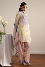 COCO By Zara Shahjahan - 3-Piece Unstitched Printed Lawn Suit (Pastel Rose)