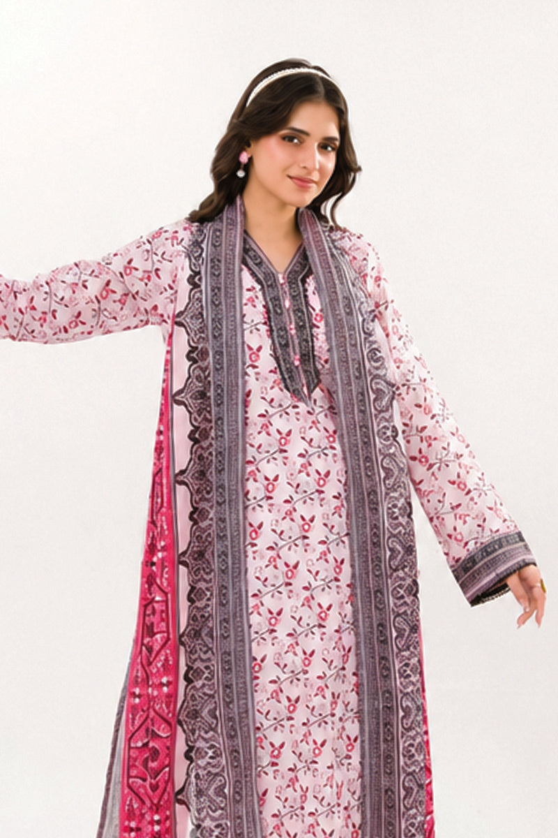 Zesh - Drop Fourteen Printed Series 3PC Unstitched Lawn Suit (Lilac Pink)