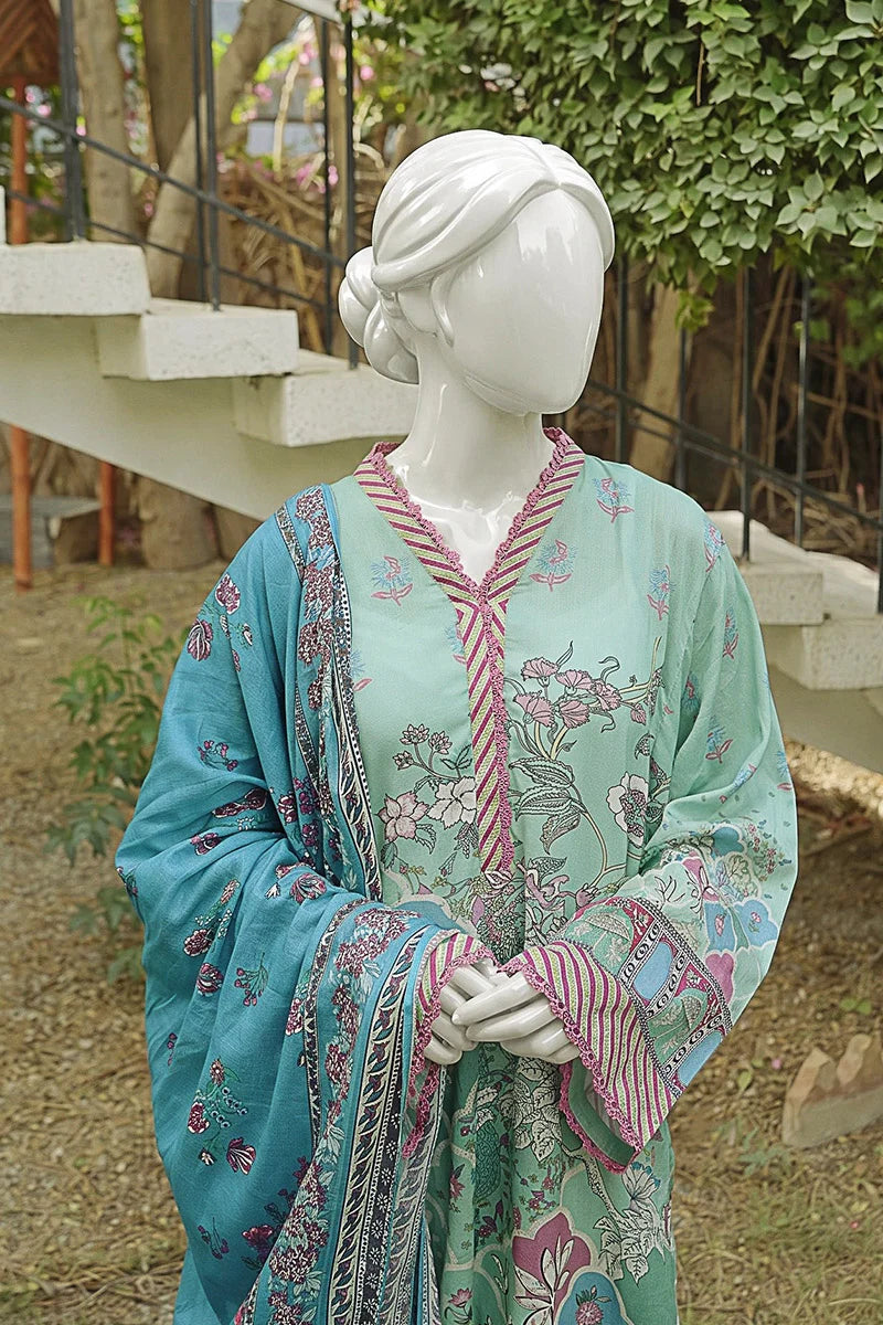 Aryana By KBC Fashion - 3PC Unstitched Printed Lawn Suit (Mint)