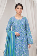 Gul Rang By Bareezé – 3-Piece Unstiched Printed Classic Lawn (Dreamy Blue)