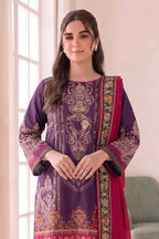 Roshaan by KBC Fashion Stitched 3-Piece Lawn Suit (Rich Royal Purple)