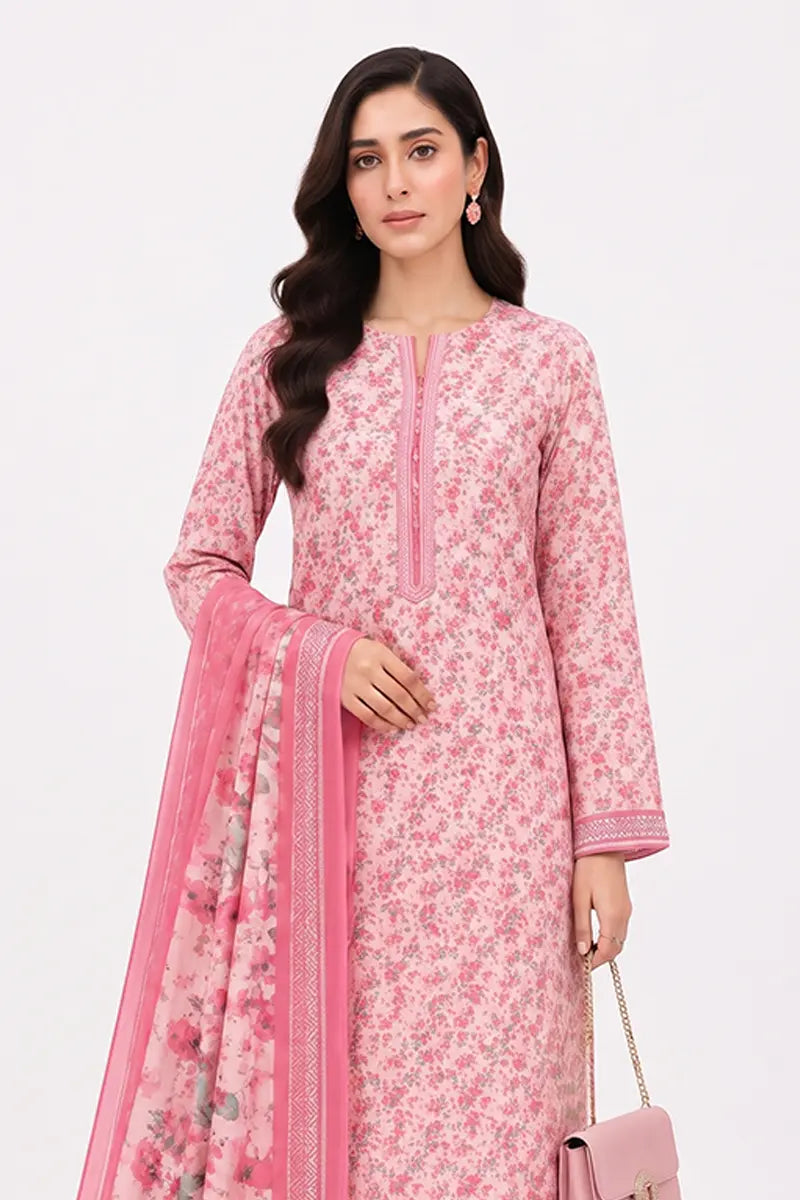 Khaadi Pre-Fall Cambric Series V-6 - 3PC Unstitched Suit (Light Pink)