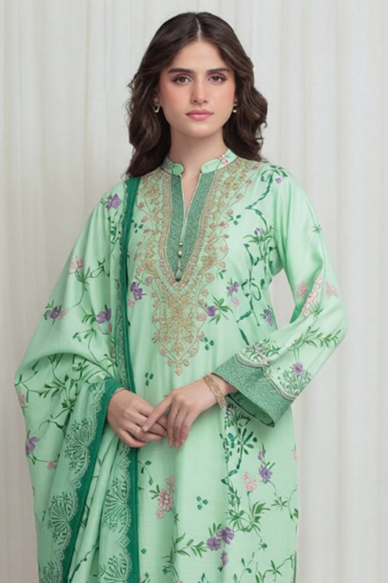 Sapphire - 3PC Unstitched Embroidered Printed Lawn Suit (Mint Green)