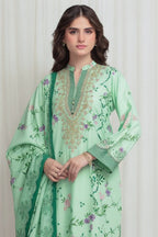 Sapphire - 3PC Unstitched Embroidered Printed Lawn Suit (Mint Green)