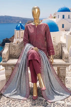 Safina Pop (Vol-01) by A One Textile - 3PC Unstitched Printed Lawn Suit (Dusty Plum)