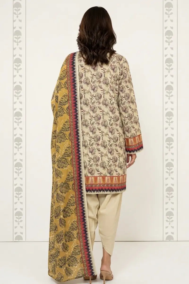 Khaadi Unstitched 3-Piece Lawn Collection (Beige)