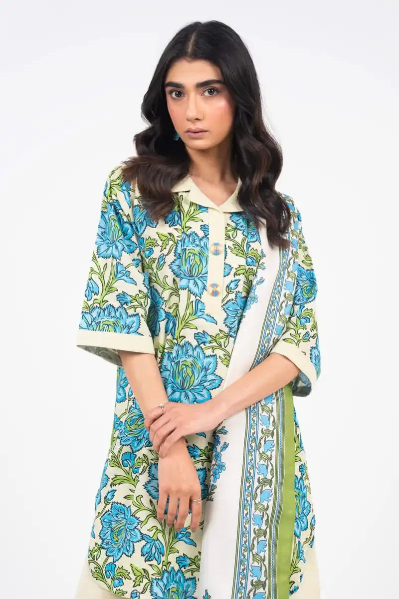 Alkaram Unstitched 3-Piece Lawn Collection (Cerulean Blue)