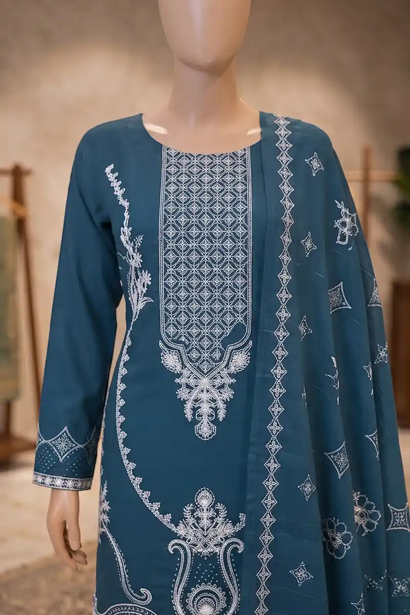 Dream by Breeza Fashion - 3PC Unstitched Embroidered Lawn Suit (Navy Blue)
