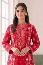 Roshaan by KBC Fashion Stitched 3-Piece Lawn Suit (Vibrant Crimson Red)