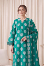 Gul Rang By Bareezé – 3-Piece Unstiched Printed Classic Lawn (Sea Green)