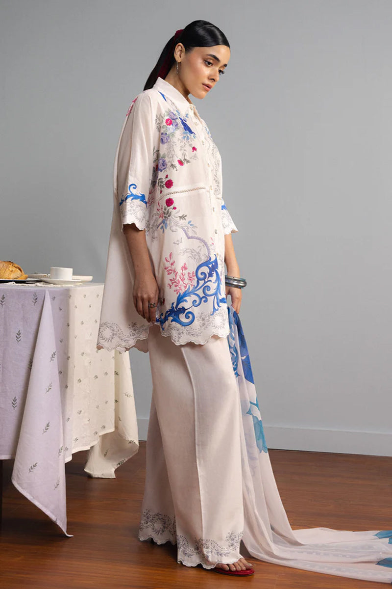 COCO By Zara Shahjahan - 3-Piece Unstitched Printed Lawn Suit (Pale Blush)
