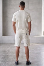 Men's Casual T-Shirt and Shorts Co-ord Set (White)