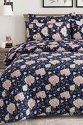 Premium Cotton Bedsheet Set King Size with Pillow Covers (Deep Midnight Navy)