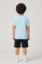 Boys T-Shirt & Shorts Set (Ice Blue & Jet Black)