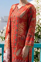 Aabruh Vol-1 3PC Unstitched Printed Lawn Suit (Terracotta Floral)