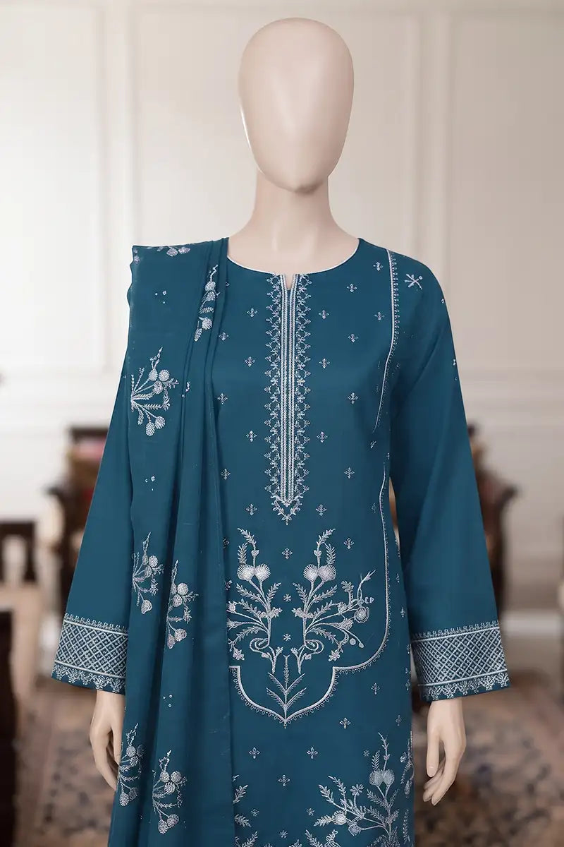 Samra by Breeza Fashion - 3PC Unstitched Embroidered Lawn Suit (Dark Peacock)