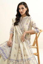 Sapphire By KBC - 3PC Unstitched Digital Printed Lawn Suit (Light Cream)