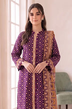 Women's Stitched 3-Piece Lawn Suit by KBC Fashion (Deep Plum)