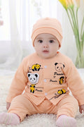Playful Panda Long Sleeve (0-3 Months) (Peach)
