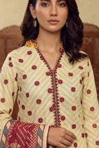 Mor Bagh 3-Piece Unstitched Printed Lawn Suit (Butter Cream)