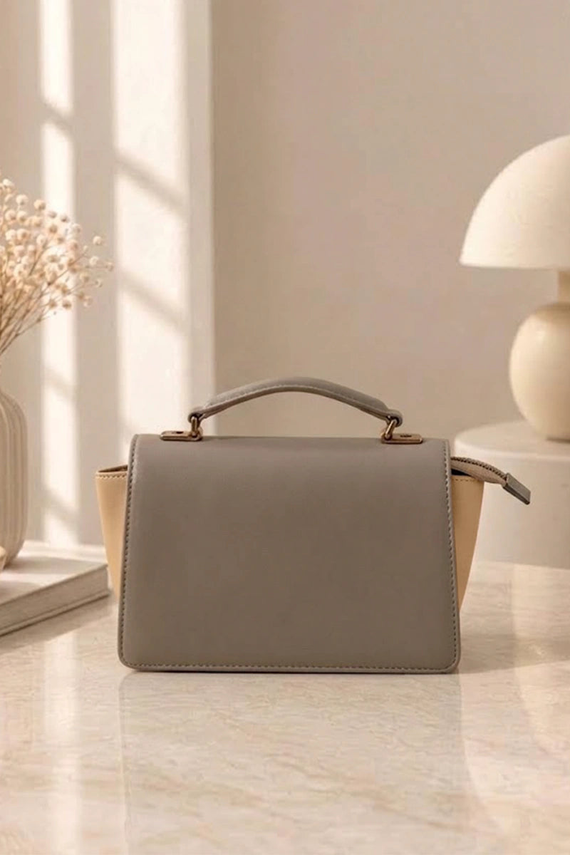 Forever Fashion Imported Women's Structured Handbag (Pebble Grey)