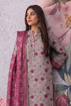 Khaadi 3-Piece Unstitched Printed Lawn Suit Set (Greige)