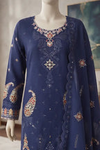 Marvi by Breeza Fashion - 3PC Unstitched Embroidered Lawn Suit (Navy Blue)