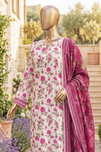Safina Zeenat Printed Lawn 3-Piece Unstitched Suit (Deep Pink)