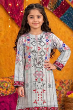 Ting Tone by Almeerah - Girls Unstitched 2-Piece Suit (8 to 12 Years) (Light Silver Gray)