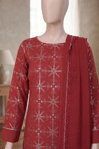 Breeza by Breeza Fashion - 3PC Unstitched Embroidered Lawn Suit (Deep Crimson)