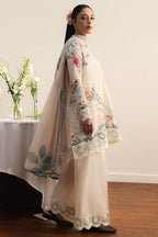 COCO By Zara Shahjahan - 3-Piece Unstitched Printed Lawn Suit (Off White)