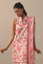 Sapphire Vol.6 - 3PC Unstitched Printed Lawn Suit (Soft Blush Pink)