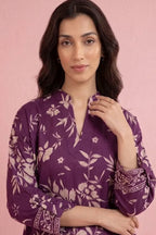 m.basics by Maria.B Special Unstitched Khaddar 2-Piece Same Print Suit (Deep Plum)