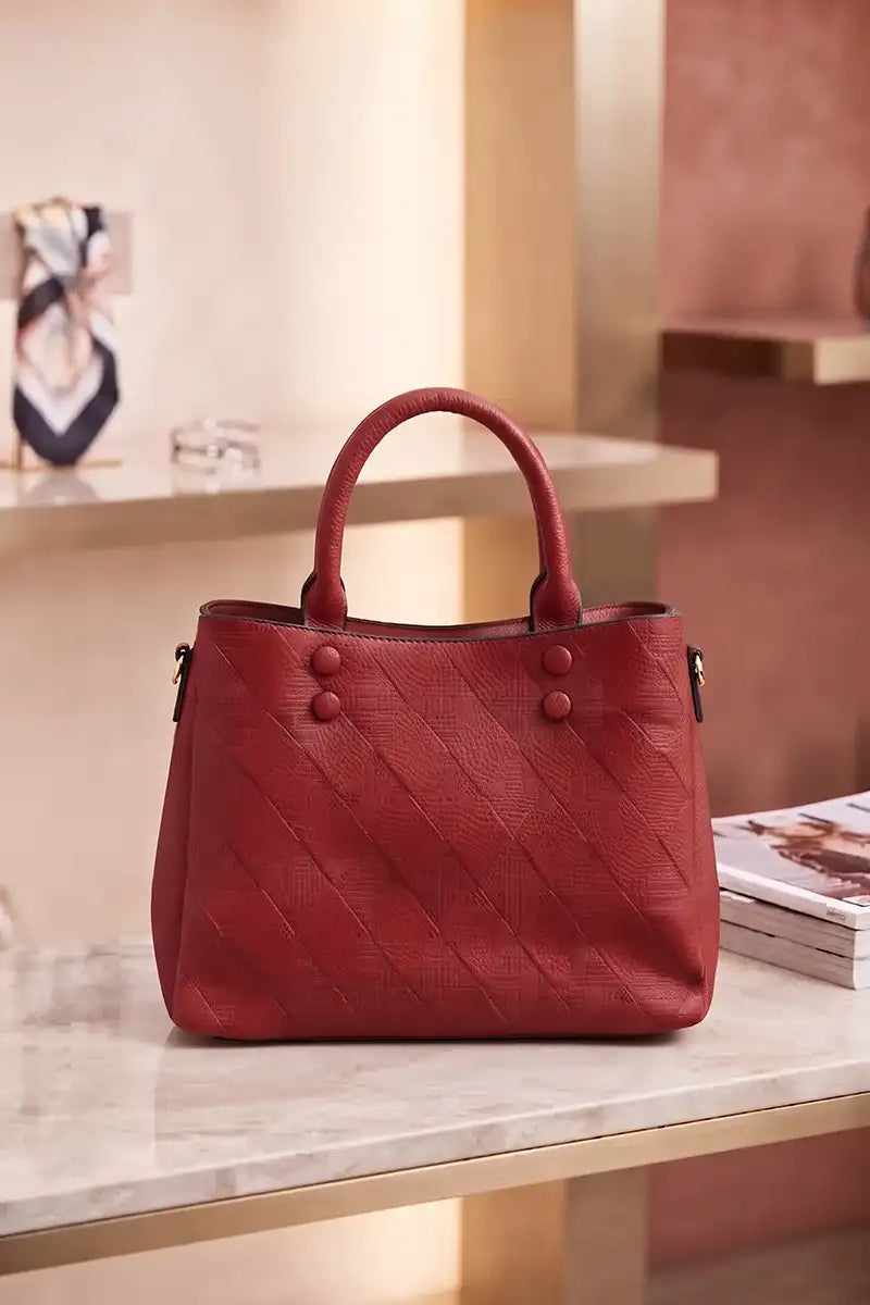 Premium Women's Imported Handbag (Maroon Red)