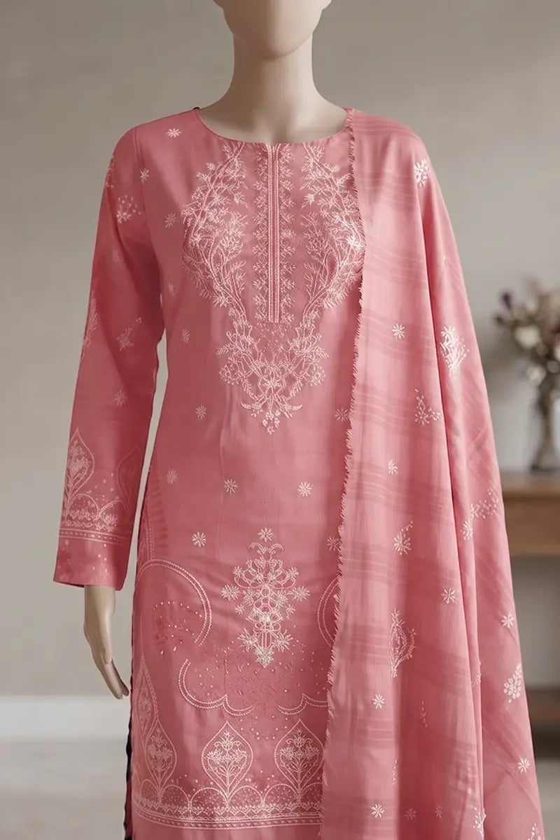 Milano by Breeza Fashion - 3PC Unstitched Embroidered Lawn Suit (Light Pink)