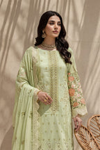 Millat - 3PC Unstitched Embroidered Lawn Suit (Soft Pale Green)