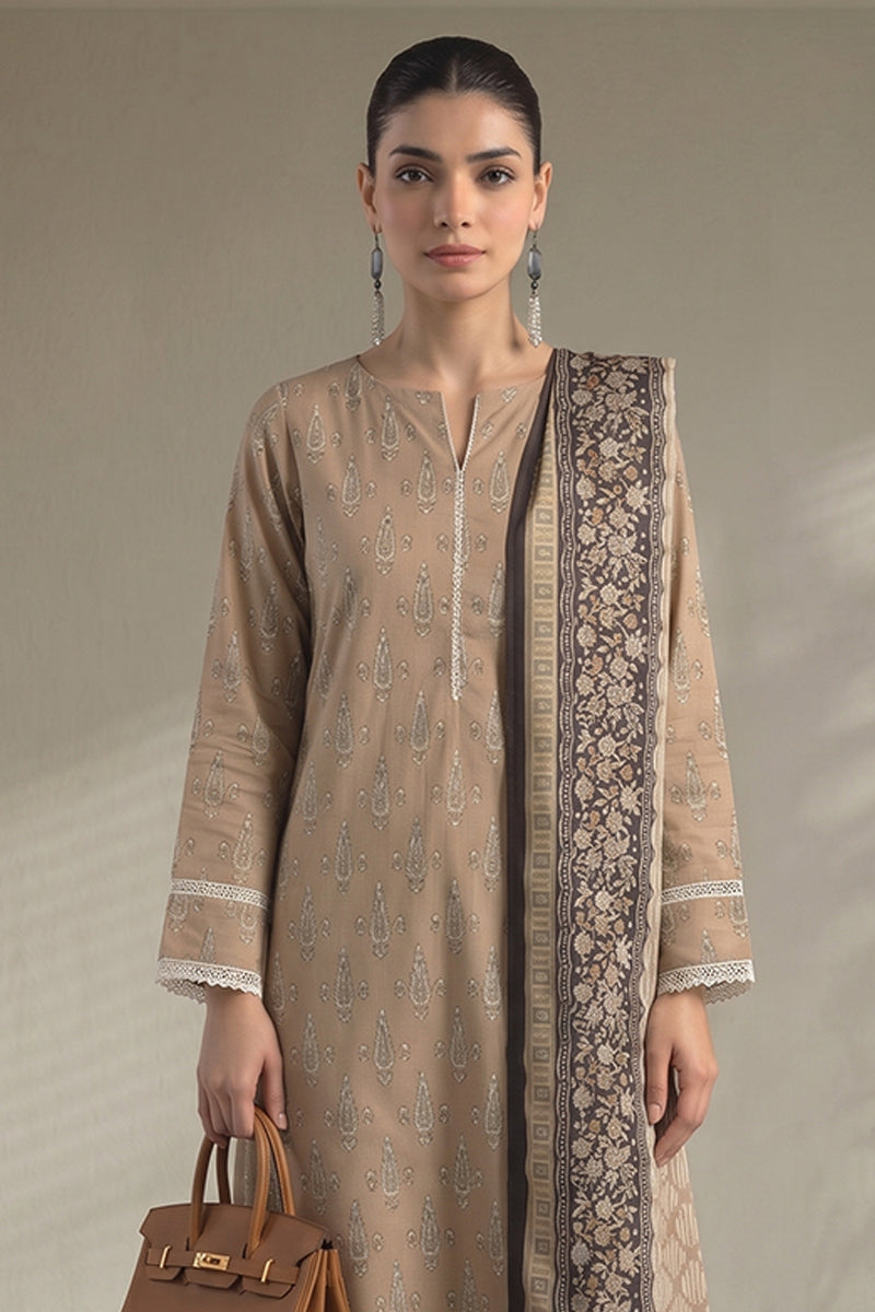 Khaadi – 3 Piece Unstitched Digital Printed Lawn Suit (Warm Sand)