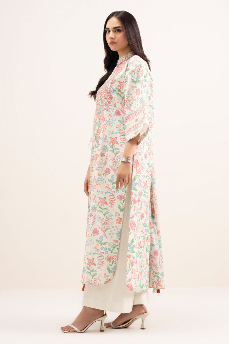 Elahéh By Maria B - 3PC Unstitched Digital Printed Lawn Suit (Ivory & Salman Pink)