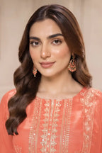 Sawan by Breeza Fashion - 3PC Unstitched Embroidered Lawn Suit (Peach Pink)