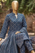 Agha Noor Printed Collection by KBC Fashion - 3PC Unstitched Suit (Indigo Blue)