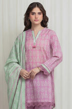Nishat (Vol.4) - 3pc Unstitched Digital Embroidered Printed Lawn (Muted Lilac & Pastel Sage)