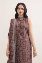 Sapphire Vol.6 - 3PC Unstitched Printed Lawn Suit (Deep Espresso)
